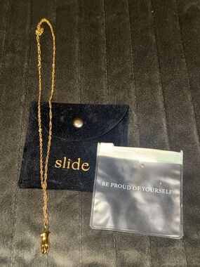 NEW Slide Necklace gold tone Fashion Design Bust Mannequin pendant